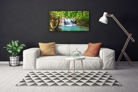 Obraz Canvas Vodopád jazero les príroda 140x70 cm