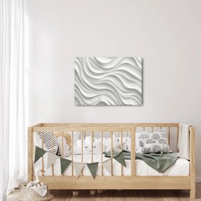 Obraz - 3D biele vlny (70x50 cm)