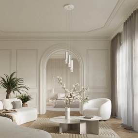 Závesné svietidlo Liro, 1x biele kovové tienidlo