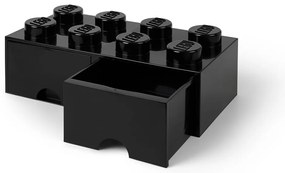 Čierny úložný box s dvoma zásuvkami LEGO®