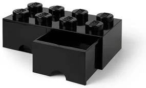 Čierny úložný box s dvoma zásuvkami LEGO®