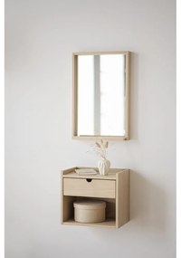 Závesný/s poličkami nočný stolík z dubového dreva v prírodnej farbe Hillmond – Rowico