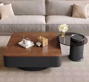 LuxuryForm DESIGN Konferenčný stolík MODENA 80 × 80 cm – hnedý, čierny (set)