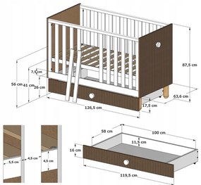 Postieľka LOFT 120x60, kašmír