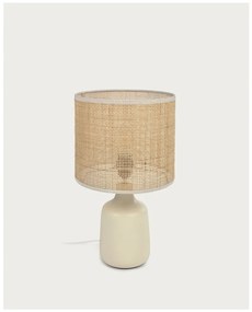 Krémová/v prírodnej farbe keramická stolová lampa (výška 46 cm) Erna – Kave Home