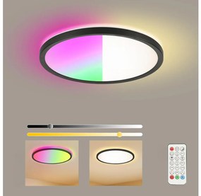 Brilagi - LED RGB stmievateľné svietidlo ULTRA SLIM LED/18W/230V Ø 30 cm čierne + diaľkové ovládanie