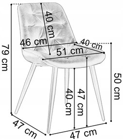 Jedálenská stolička ELIOT zamatová, čierna