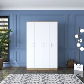 Šatní skříň BA 116 120 cm ořech/bílá