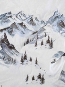 Vianočná bavlnená obliečka na vankúš Renforcé 40 × 60 cm – Hory