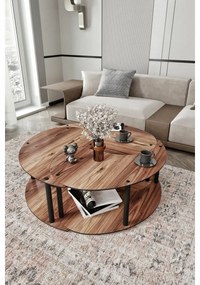 Súprava konferenčných stolíkov Yin Yang Walnut, 3 ks