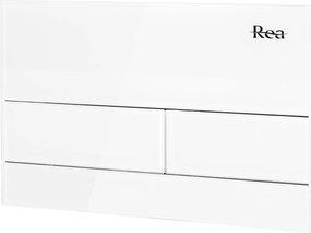 Rea T, ovládacie tlačidlo k podomietkovým systémom WC K011A-Q, biele sklo, REA-E0052