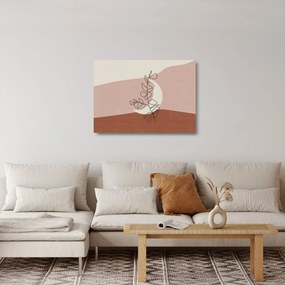 Sklenený obraz - Boho listy N⁰2 (70x50 cm)
