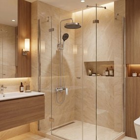 Rea Prime, sprchový set s dažďovou a ručnou sprchou, chrómová, REA-P6737