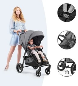 KINDERKRAFT - Športový kočík GRANDE PLUS šedá