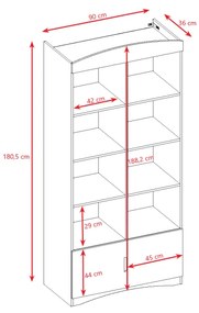 Detský regál Classic 90 cm biely