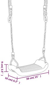 Sedadlá na hojdačku s lanami 2 ks modré 38x16 cm polyetylén