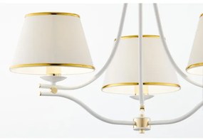 Jupiter 2085 - Luster na reťazi SAMBA 3xE27/15W/230V biela/zlatá