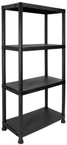 JAKS ČIERNY PLASTOVÝ REGÁL 4 POLICE IRVING 131X61X31CM