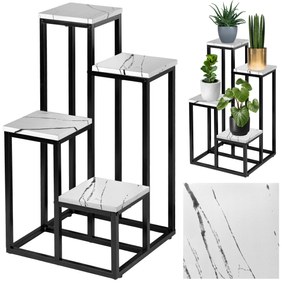 Kvetinový stojan Mogren biely mramor