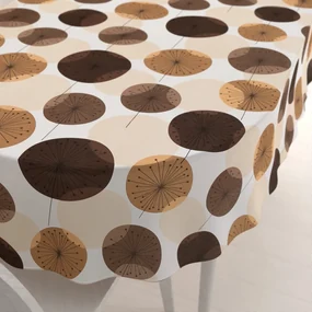 Biante Bavlnený oválny obrus Sandra SA-488 Hnedo-béžové designové púpavy 100x140 cm