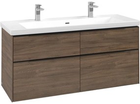 VILLEROY &amp; BOCH Subway 3.0 závesná skrinka pod umývadlo, 4 zásuvky, 1272 x 478 x 429 mm, Arizona Oak, C60201VH