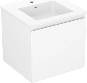 Mexen Orio, kúpeľňová skrinka 50 cm s umývadlom Otis, 1 zásuvka, biela matná, 91A10-05047-1-BF01-W18M01