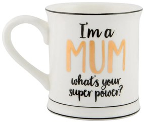 Porcelánový hrnček Sass &amp; Belle Super Mum, 400 ml