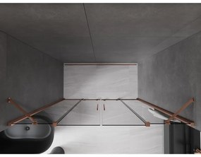 Mexen Velar Duo, posuvné sprchové dvere do otvoru 200 cm, 8mm šedé sklo, ružové zlato, 871-200-000-42-60