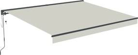 Elektrická markíza s LED osvetlením BestBerg BBSU-EL395BG / 395 × 300 cm / béžová