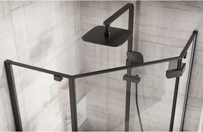 Rea Diamond Black, päťuholníkový sprchový kút 100 x 100 cm, 6mm číre sklo, čierna matná, REA-K5623