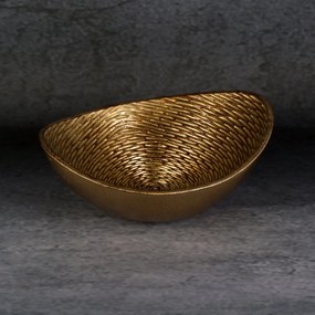 DEKORAČNÁ KERAMICKÁ MISKA MARGOT (01) 23X18X9 CM ZLATÁ
