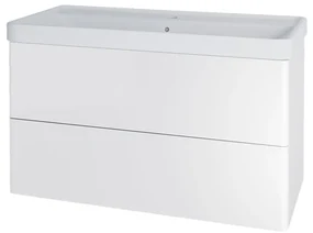 Mereo, Mereo Siena, kúpeľňová skrinka s keramickým umývadlom 101 cm, biela lesk, MER-CN4121