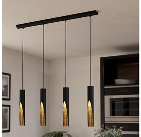 Eglo 900873 - LED Luster na lanku BARBOTTO 4xGU10/4,5W/230V čierna/zlatá