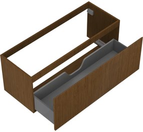 Mexen Rivel, kúpeľňová skrinka pod umývadlo 120 cm, 1 zásuvka, drážkovaná, orech, 91A20-12047-1-BF86