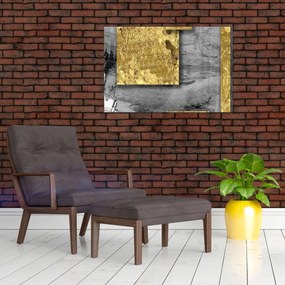 Obraz - Zlaté štvorce N⁰2 (90x60 cm)