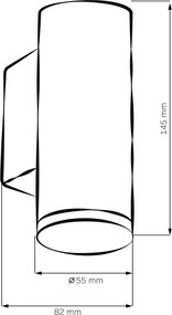 Kúpeľňové nástenné bodové svietidlo TURYN 1xGU10/10W/230V IP44 čierna