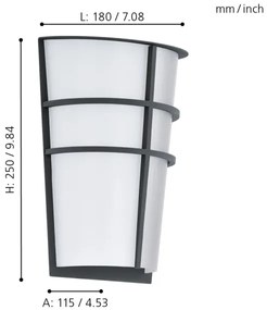 Eglo 94138 - LED vonkajšie osvetlenie Breganze 2xLED/2,5W/230V
