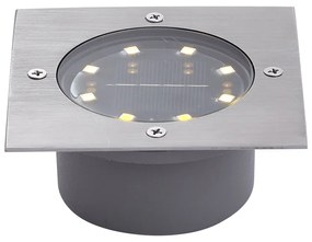 Sada 6 zapustených bodových svietidiel hliníkových štvorcových vrátane LED IP65 solárnych - Terry