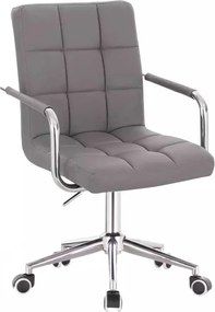 LuxuryForm DESIGN Stolička VERONA na striebornej podstave s kolieskami - šedá