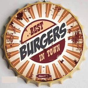 Ceduľa vrchnák Best Burgers in Town