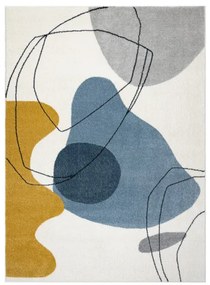 Koberec FUSION 7158 biely / žltý / modrý