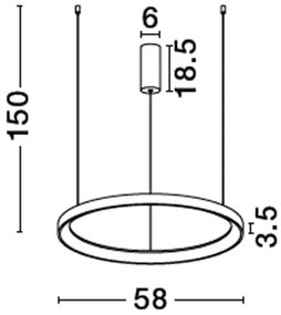 Moderný LED luster Pertino 58 2700K čierne