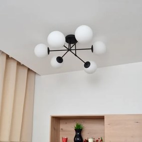 Prisadený luster MOON 6xE27/15W/230V čierna