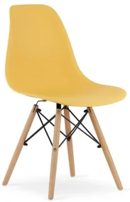 Jedálenská stolička BASIC horčicová - škandinávsky štýl