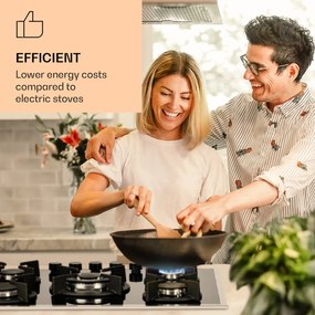 Klarstein Goldflame 5 Prime, plynová varná doska, 5 Messing horákov, sklokeramika