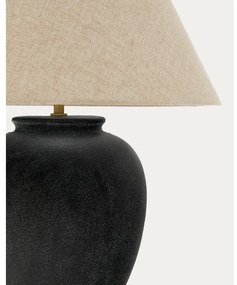 Čierno-béžová stolová lampa s textilným tienidlom (výška 60 cm) Mercadal – Kave Home