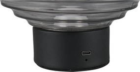 Čierno-šedá stmievateľná LED stolová lampa so skleneným tienidlom (výška 14,5 cm) Earl – Trio