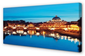 Obraz na plátne Rome River mosty západ slnka 100x50 cm