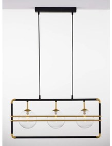 Jupiter 2030 - Luster na lanku FIORI 3xG9/10W/230V čierna/zlatá/číra