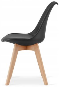 Jedálenský stôl KAMI biely 80 cm so štyrmi stoličkami MARK čierne / hnedé